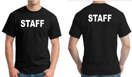 black staff t shirt