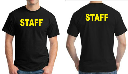 black staff t shirt