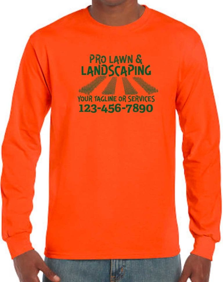 long-sleeved-landscaping-shirts-orange-tshirtbydesign