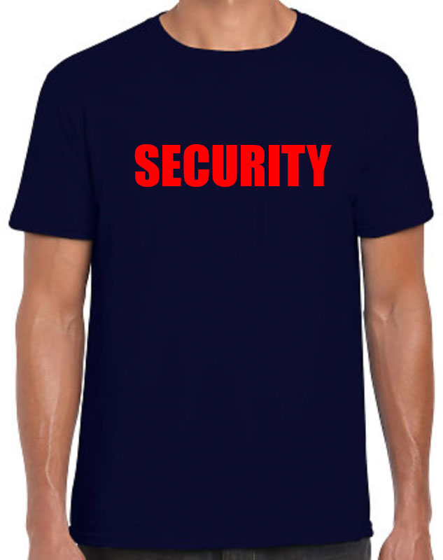 Navy Security T-Shirts - Red Imprint - Tshirt By Design