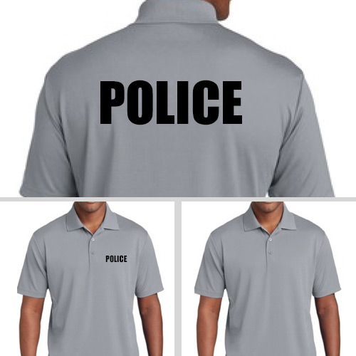 black police polo shirt